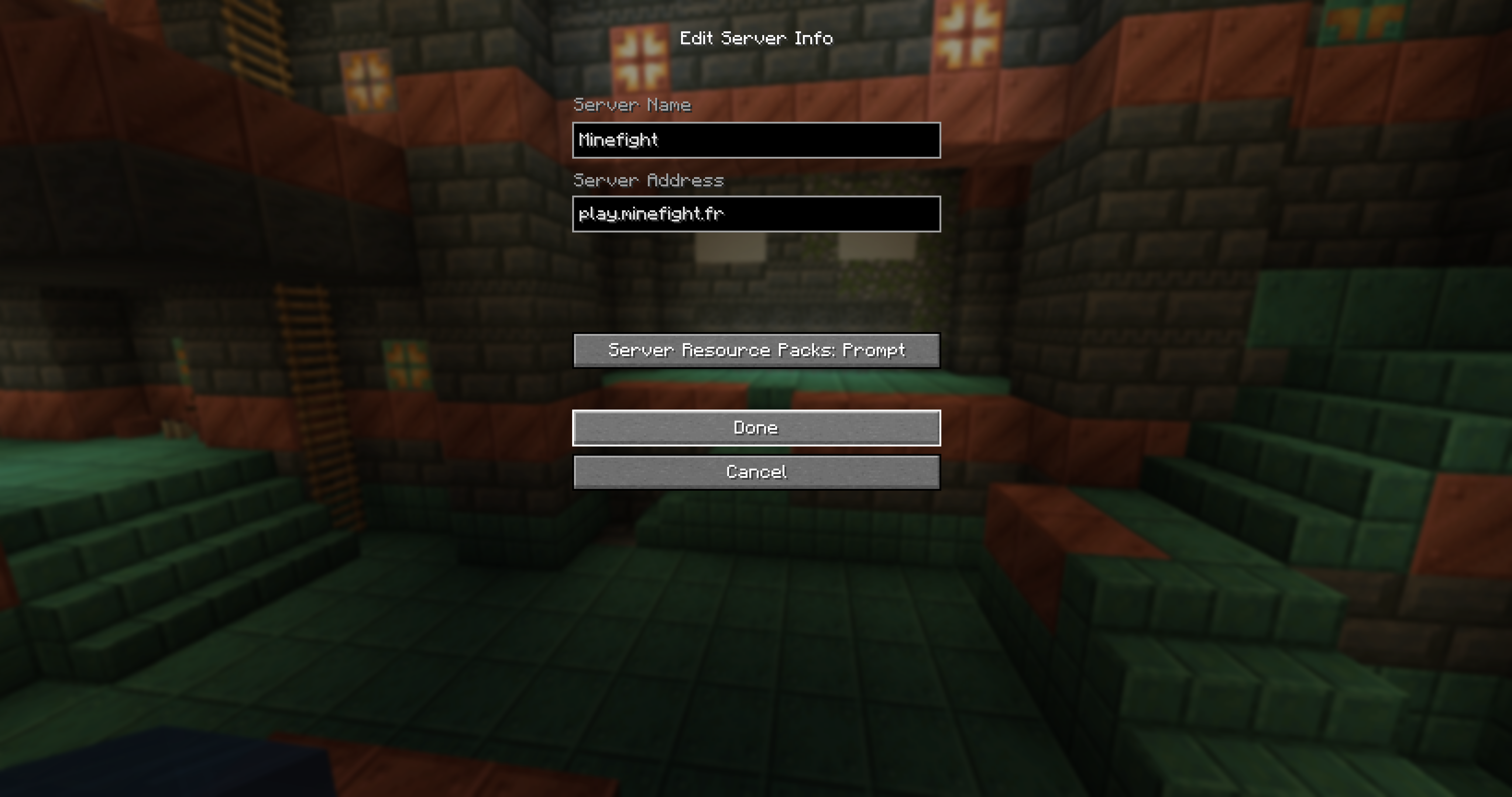 Ajouter un serveur Minecraft